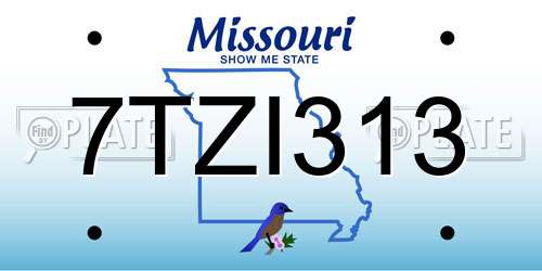 7TZI313 Missouri License Plate