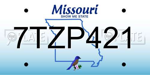 7TZP421 Missouri License Plate