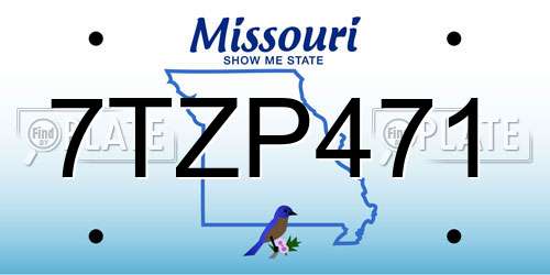 7TZP471 Missouri License Plate