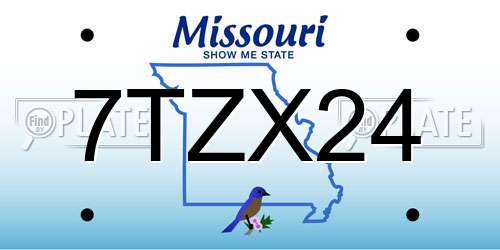 7TZX24 Missouri License Plate