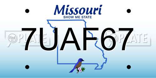 7UAF67 Missouri License Plate