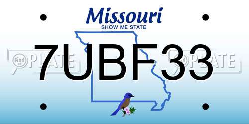 7UBF33 Missouri License Plate