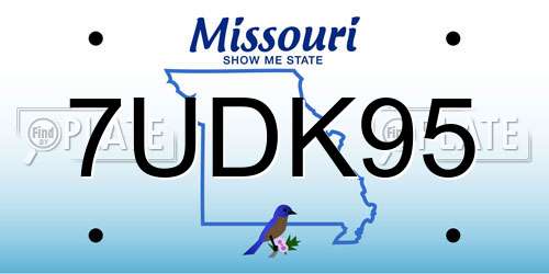 7UDK95 Missouri License Plate
