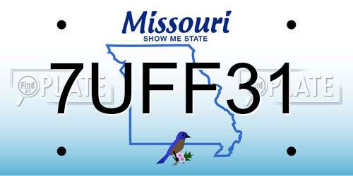 7UFF31 Missouri License Plate