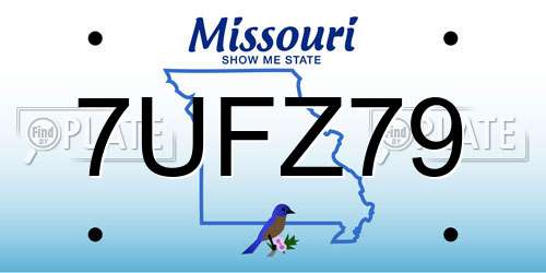7UFZ79 Missouri License Plate