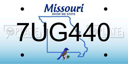 7UG440 Missouri License Plate