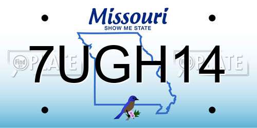 7UGH14 Missouri License Plate