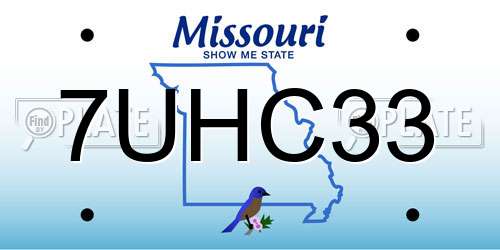 7UHC33 Missouri License Plate
