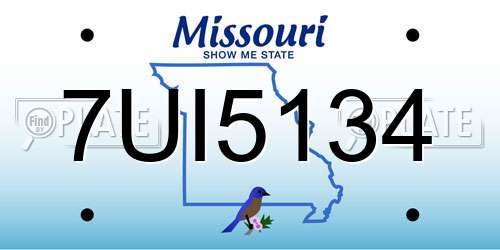 7UI5134 Missouri License Plate