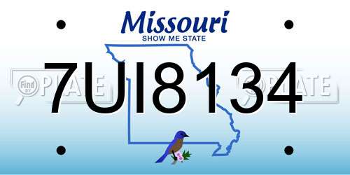 7UI8134 Missouri License Plate