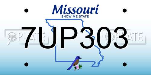 7UP303 Missouri License Plate
