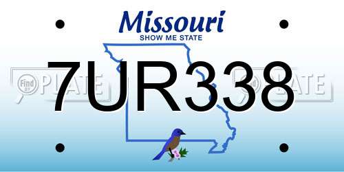 7UR338 Missouri License Plate