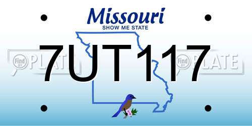 7UT117 Missouri License Plate