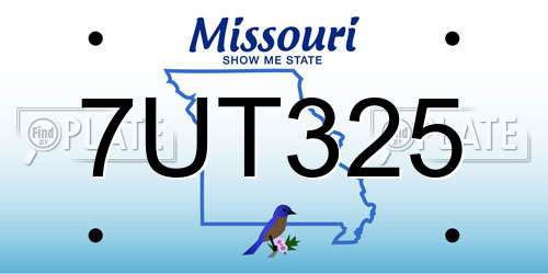 7UT325 Missouri License Plate