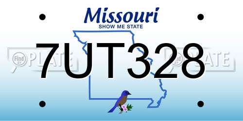 7UT328 Missouri License Plate