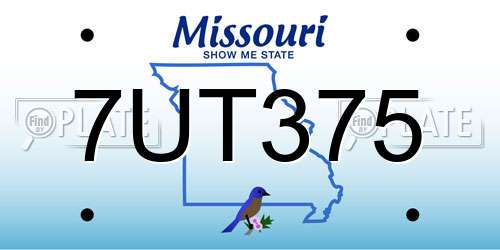 7UT375 Missouri License Plate