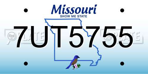 7UT5755 Missouri License Plate