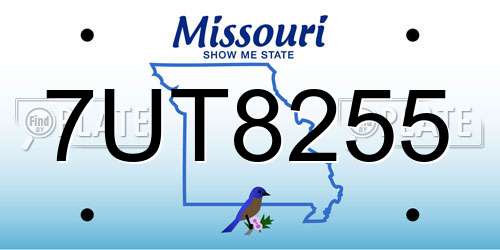 7UT8255 Missouri License Plate