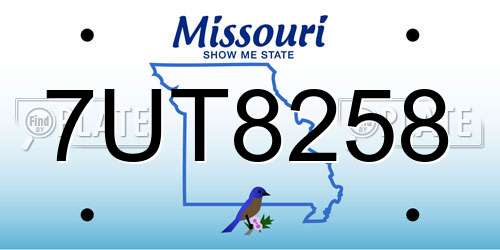 7UT8258 Missouri License Plate