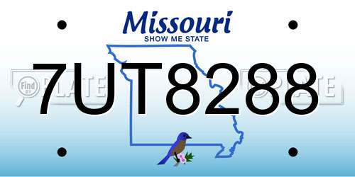 7UT8288 Missouri License Plate
