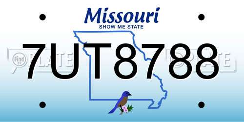 7UT8788 Missouri License Plate