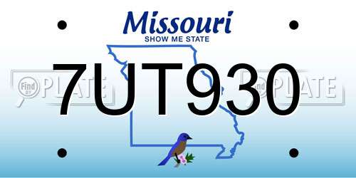 7UT930 Missouri License Plate