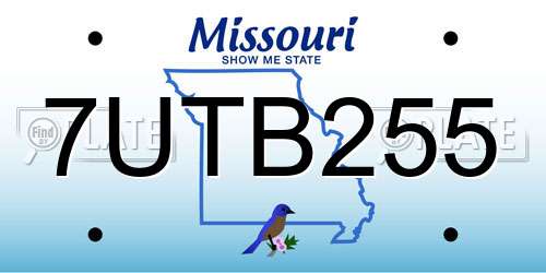 7UTB255 Missouri License Plate