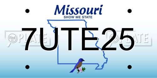 7UTE25 Missouri License Plate