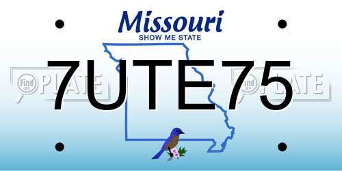 7UTE75 Missouri License Plate