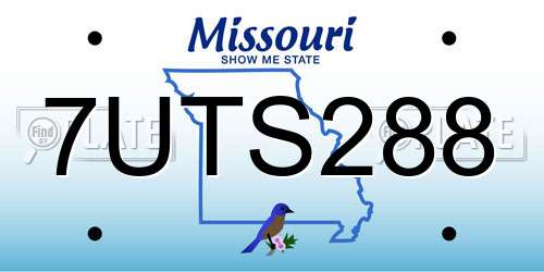 7UTS288 Missouri License Plate