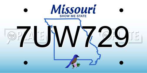 7UW729 Missouri License Plate