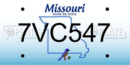 7VC547 Missouri License Plate