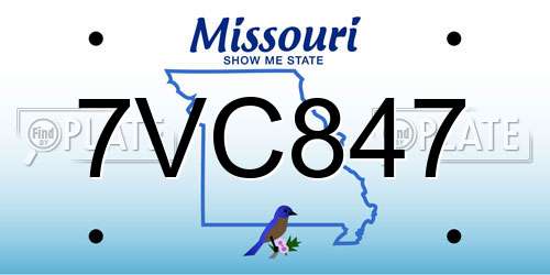 7VC847 Missouri License Plate