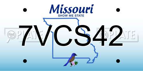 7VCS42 Missouri License Plate