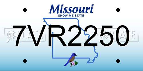 7VR2250 Missouri License Plate