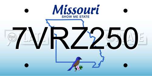 7VRZ250 Missouri License Plate
