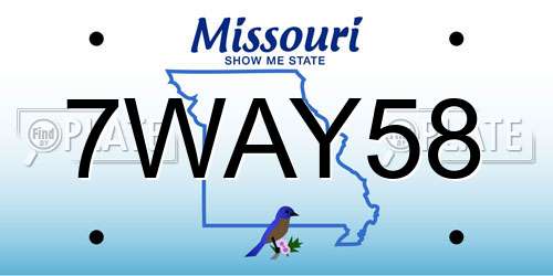 7WAY58 Missouri License Plate