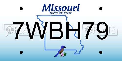 7WBH79 Missouri License Plate