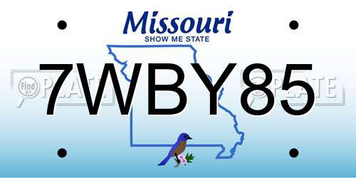 7WBY85 Missouri License Plate