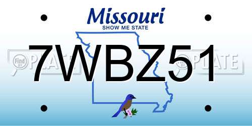 7WBZ51 Missouri License Plate