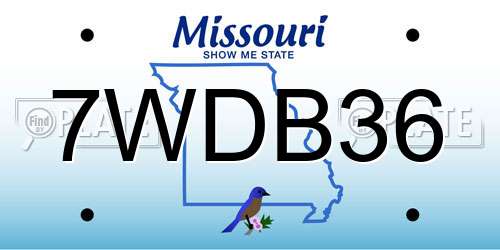 7WDB36 Missouri License Plate