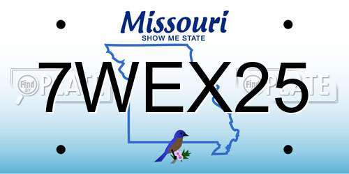 7WEX25 Missouri License Plate