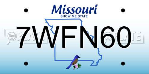 7WFN60 Missouri License Plate