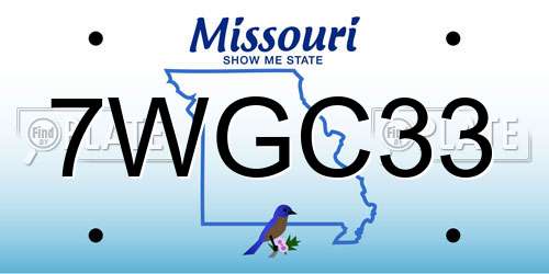 7WGC33 Missouri License Plate