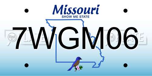 7WGM06 Missouri License Plate