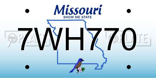 7WH770 Missouri License Plate