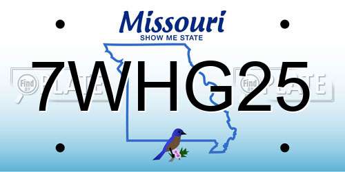 7WHG25 Missouri License Plate