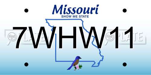 7WHW11 Missouri License Plate