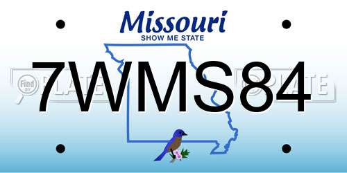 7WMS84 Missouri License Plate