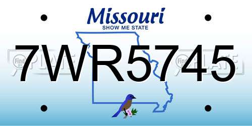 7WR5745 Missouri License Plate